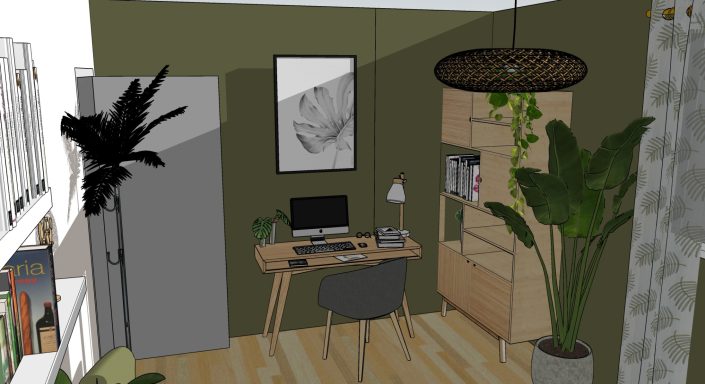 Chambre bureau jungle